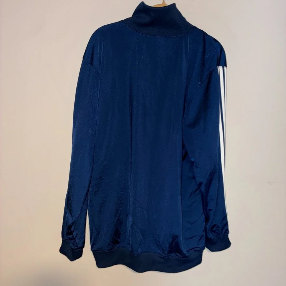 Adidas Track Jacket Navy 3-Stripes Tricot Full Zip Mens M